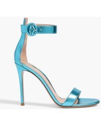 Gianvito Rossi - Portofino 105 Metallic Leather Sandals - Lyst