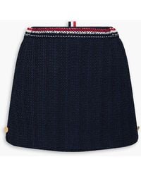 Thom Browne - Striped Cotton-Blend Tweed Mini Skirt - Lyst