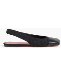 AMINA MUADDI - Ane slingback-ballerinas aus leder und tweed mit verzierung - Lyst