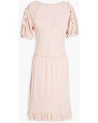 RED Valentino - Ruffled Point D'esprit-trimmed Stretch-jersey Dress - Lyst