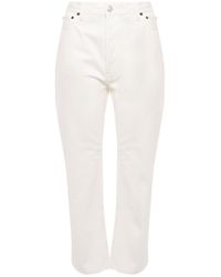 cream straight jeans