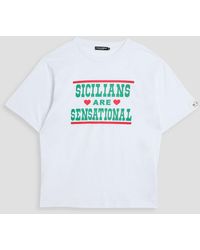Dolce & Gabbana - T-shirt aus baumwoll-jersey mit print - Lyst