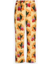 FARM Rio - Printed Crepe De Chine Tapered Pants - Lyst