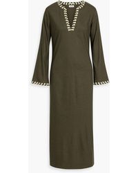 Jonathan Simkhai - Midikleid aus einer leinenmischung mit verzierung - Lyst