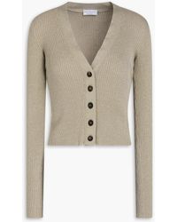 Brunello Cucinelli - Gerippter cardigan aus einer kaschmirmischung mit metallic-effekt - Lyst