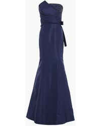Carolina Herrera - Strapless Embellished Silk-faille Gown - Lyst