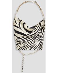 Nicholas - Zariyah Cropped Zebra-print Silk-satin Halterneck Top - Lyst