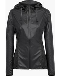 Reebok X Victoria Beckham Printed Coated-shell Hooded Jacket - Black