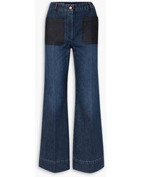 Victoria Beckham - Alina Patchwork High-rise Wide-leg Jeans - Lyst