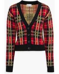 RED Valentino - Checked Jacquard-knit Wool Cardigan - Lyst