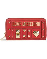Love Moschino Embellished Faux Leather Wallet - Red