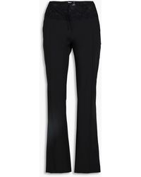 Blumarine - Lace-trimmed Twill Straight-leg Pants - Lyst