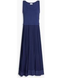 Claudie Pierlot - Crepe, Cotton-jacquard And Poplin Midi Dress - Lyst
