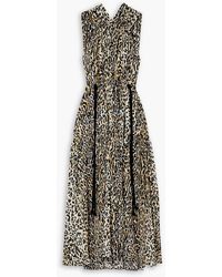 Proenza Schouler - Leopard-print Gathered Crepe De Chine Midi Dress - Lyst