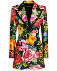 Dolce & Gabbana - Floral-print Silk-blend Blazer - Lyst