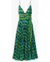 Altuzarra - Winda Pleated Tie-dyed Crepe De Chine Maxi Dress - Lyst