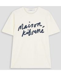 Maison Kitsuné - Logo-print Cotton-jersey T-shirt - Lyst