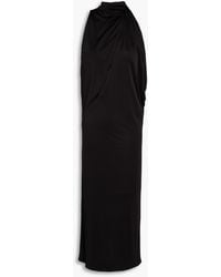 Versace - Cutout Draped Jersey Midi Dress - Lyst