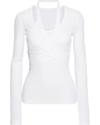 Helmut Lang Ribbed Cotton-jersey Top - White
