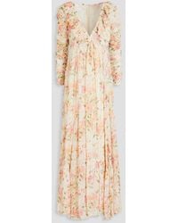 byTiMo - Ruffled Floral-print Crepe Maxi Dress - Lyst