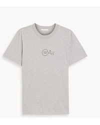 Helmut Lang - Printed Mélange Cotton-jersey T-shirt - Lyst