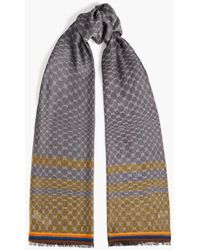 Paul Smith - Frayed Printed Cotton-blend Jacquard Scarf - Lyst
