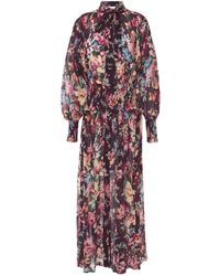 Zimmermann Pussy-bow Floral-print Cotton And Silk-blend Georgette Maxi Dress - Multicolour