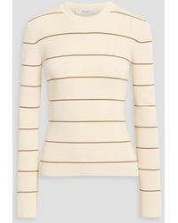 FRAME - Striped Ribbed-Knit Sweater - Lyst