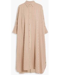 JOSEPH - Diana Striped Twill Midi Shirt Dress - Lyst