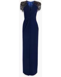 Jenny Packham - Nyra Embellished Twisted Crepe Gown - Lyst