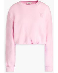 Sandro - Cropped Cotton-fleece Sweatshirt - Lyst