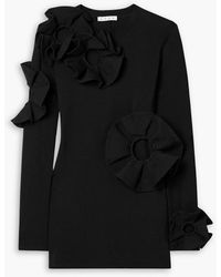 Area - Appliquéd Cutout Cotton-Blend Jersey Mini Dress - Lyst