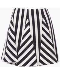Valentino Garavani - Pleated Striped Wool And Silk-blend Crepe Mini Skirt - Lyst