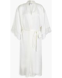 Rodarte Seide Morgenmantel aus Seiden-Twill in Weiß und Hausmäntel Damen Bekleidung Nachtwäsche Bade- Morgen 