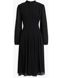 Mikael Aghal - Cutout Pintucked Crepe Dress - Lyst