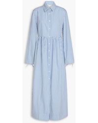 Onia - Striped Tm And Cotton-blend Poplin Maxi Shirt Dress - Lyst