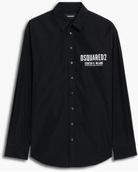 DSquared² - Printed Coton-poplin Shirt - Lyst