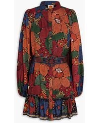 FARM Rio - Bedrucktes hemdkleid in minilänge aus crêpe mit rüschen - Lyst
