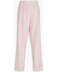 Another Tomorrow - Pleated Wool Wide-leg Pants - Lyst