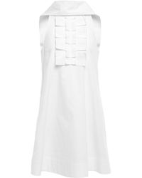 ALEXACHUNG Draped Cotton-poplin Mini Dress White