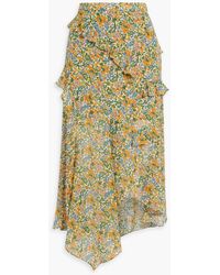 Veronica Beard - Eleonora Asymmetric Floral-print Silk Crepe De Chine Midi Skirt - Lyst