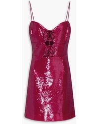 Rebecca Vallance - Courtney Floral-appliquéd Sequined Tulle Mini Dress - Lyst