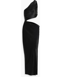 Nicholas - Raya One-shoulder Cutout Silk-satin Maxi Dress - Lyst