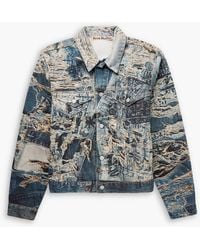 Acne Studios - Rye Cropped Printed Denim Jacket - Lyst