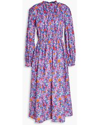 Olivia Rubin - Tammy Ruffled Floral-print Cotton Midi Dress - Lyst