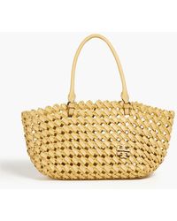 Tory Burch - Mcgraw Woven Leather And Suede Tote - Lyst