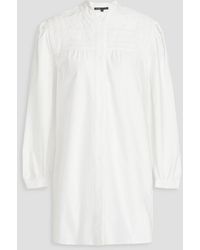Maje - Bead-embellished Cotton Mini Shirt Dress - Lyst