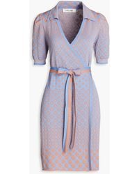 Diane von Furstenberg - Metallic Jacquard-knit Wrap Dress - Lyst