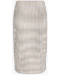 Vince - Checked Cotton-Blend Twill Pencil Skirt - Lyst