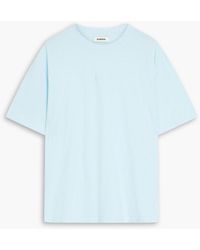 Sandro - T-shirt aus baumwoll-jersey mit applikationen - Lyst